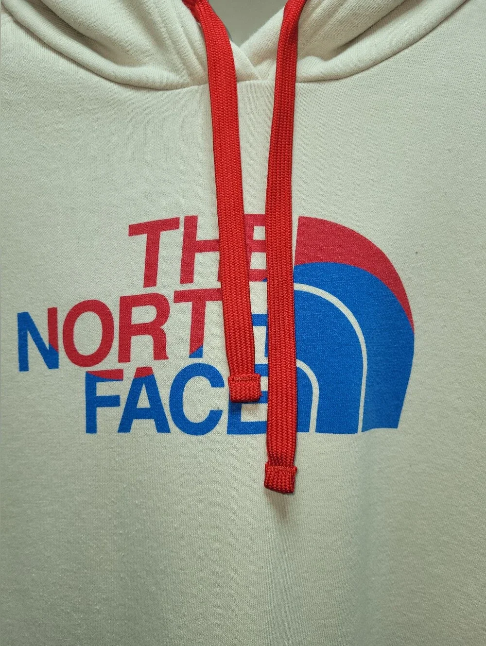 The North Face Korea Flag Logo Hoodie Sweatshirt In Cream